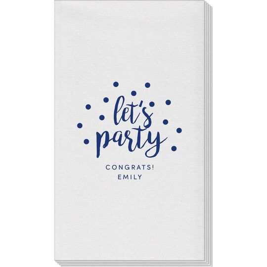 Confetti Dots Let's Party Linen Like Guest Towels